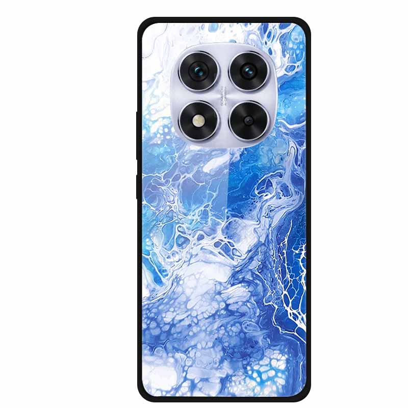 Tempered Glass Case For Xiaomi Redmi Note 14 Pro 5G Back Cover PC Hard Shockproof Cases Beer Marble Texture Cool Fashion Funda