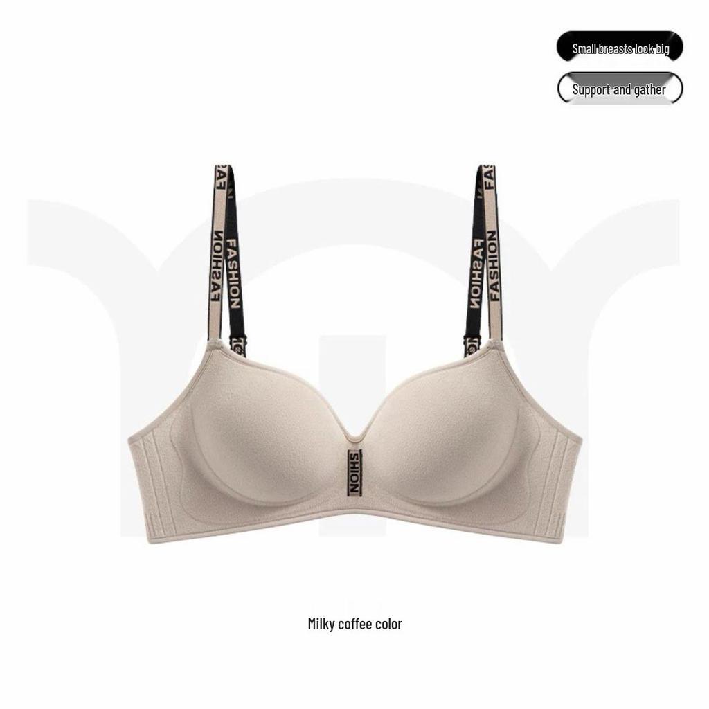Velvet Red Seamless Bra: 5cm Thick, Bust-Enhancing, Autumn/Winter Collection for Women