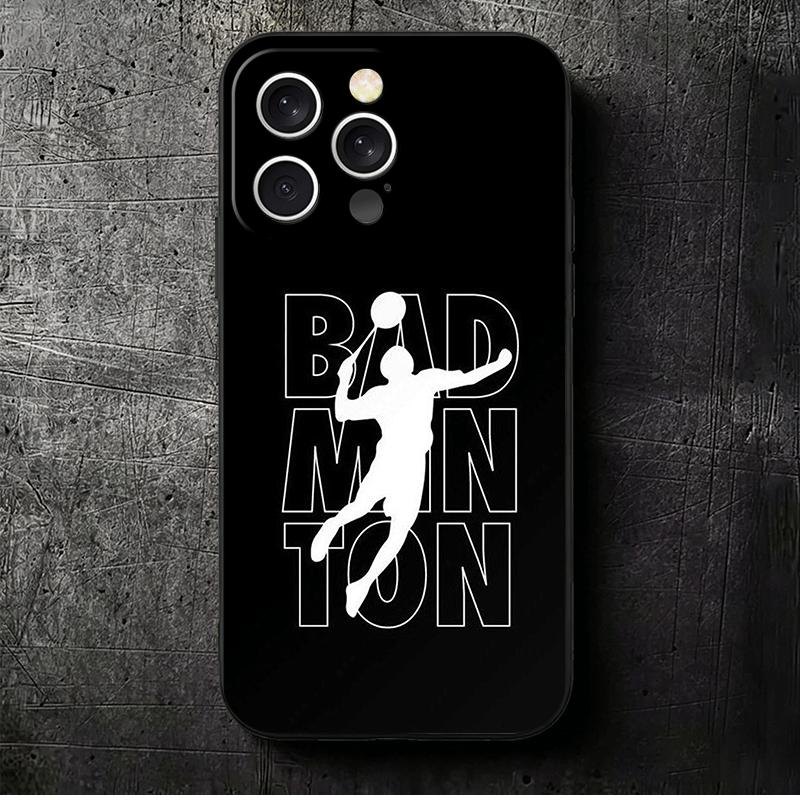 

Badminton Sport Soft Phone Case for iPhone 16 16E 17 Air 15 Pro Max 14 Plus 13 Mini 11 12 7 Black Cover Back Shell iPhone 15 Pro Max