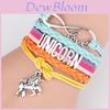 Buntes Einhorn-Armband Mehrschichtiges Legierungs-Webaccessoire für Kinder