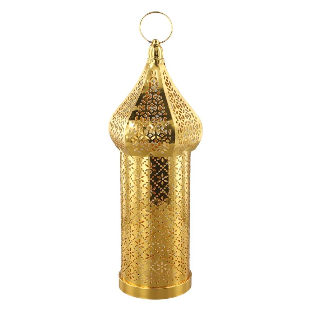 Iron Art Moroccan Night Light Hollow Masjid Lantern Home Ornament Eid Lamp Mosque