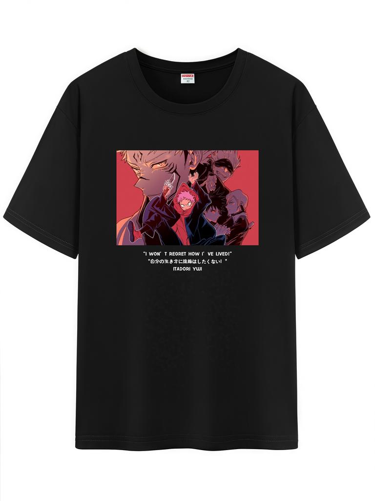 2026 New Unisex Japanese Anime JJK Pattern TShirt Jujutsu Kaisen Character Gojo Graphic Short Sleeve Regular Fix Tee Shirt