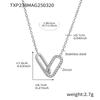 Qiong Yao Minimalist Zircon Stainless Steel Double Ring Necklace Bracelet Set - No Fading.