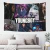 1Pc Youngboy Rapper Collage Tapestry, Polyester 2D Flat Wall Hanging, Hip-Hop Fan Decor For Bedroom, Trendy Streetwear Vibe & Gi