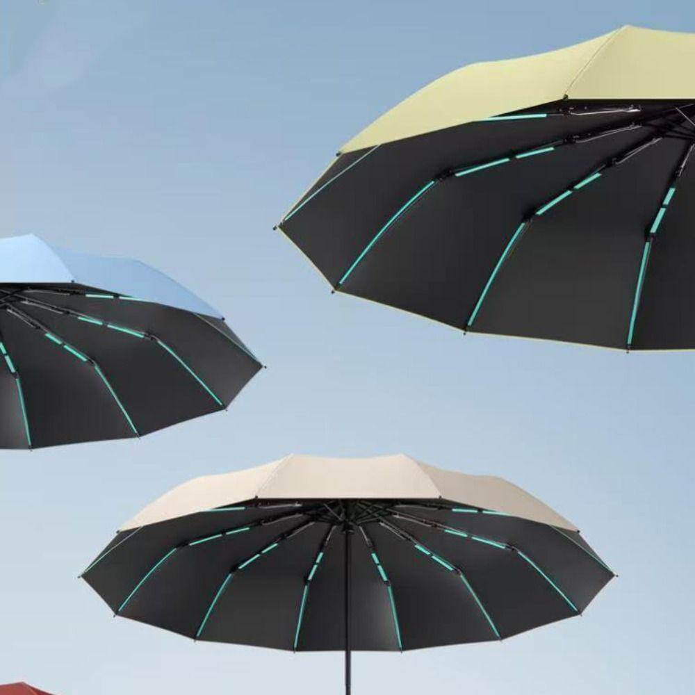 Reinforce Structure Automatic Folding Umbrella Super Large Sun Rain Umbrella  Walking