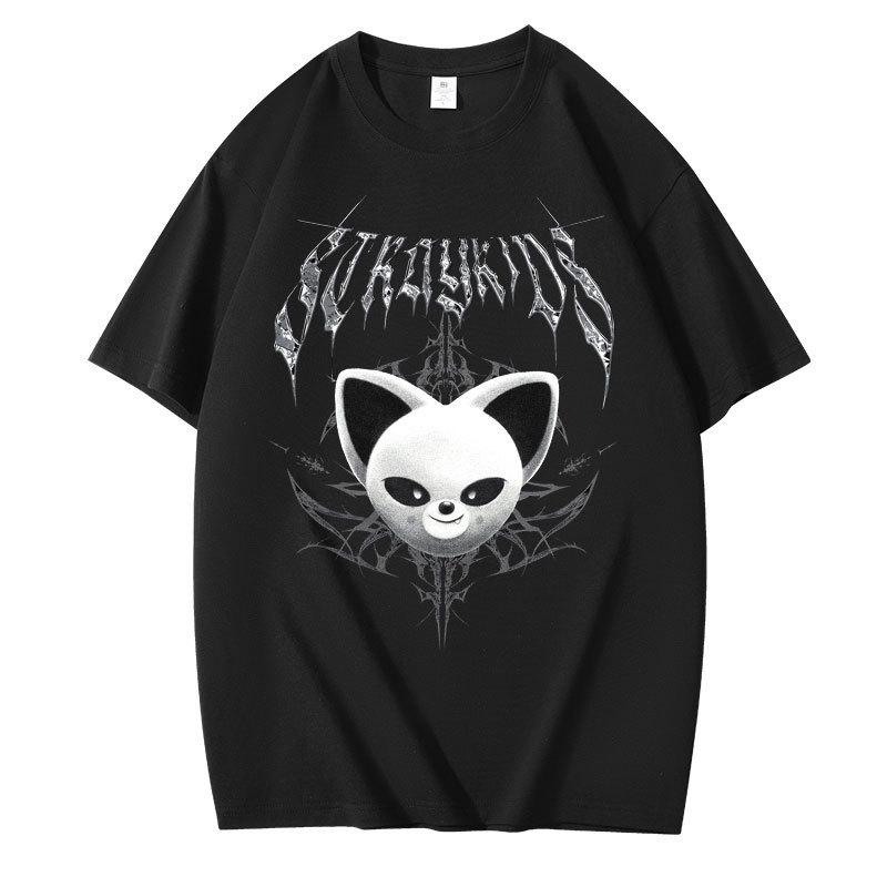 Stray Kids Concert, Peripheral Combination, Peripheral Printing Summer Short-Sleeved T-Shirt, Pure Cotton Loose S