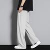 Mens Ice Silk Elastic Waist Wide Leg Casual Pants