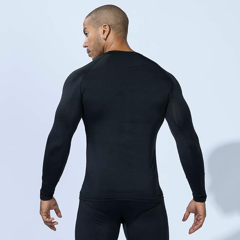 Otahuku Gloves Summer Innerwear Long Sleeve Crew Neck [Sweat-wicking, Quick-drying, Deodorizing, Cooling Touch, Compression, Men's] JW-623 Black M