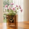 Minimalist Crystal Glass Clock Modern Square Table Clock Desktop Vase Clock  Living Room