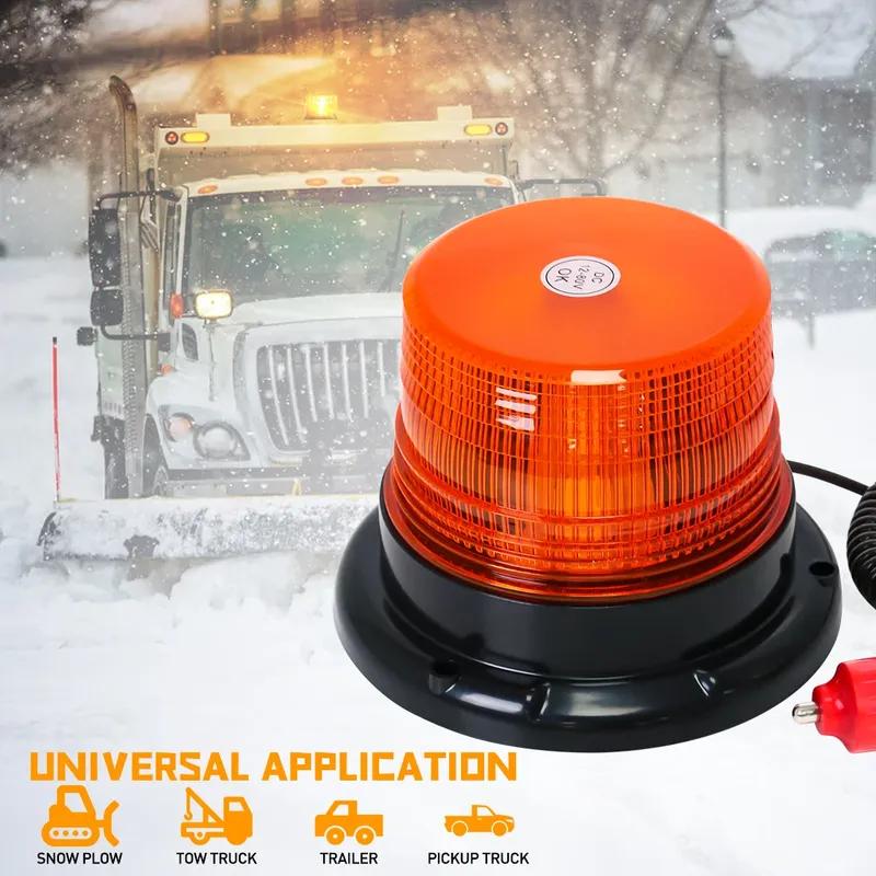 Car Truck Roof Top Warning Light Emergency LED Strobe Light Flashing Beacon with Magnetic Base Accessories 12V 24V -80V