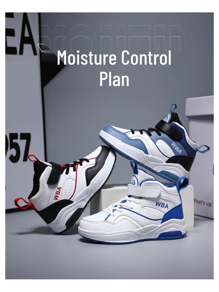 Boys' Autumn Leather Basketball Sneakers for Kids