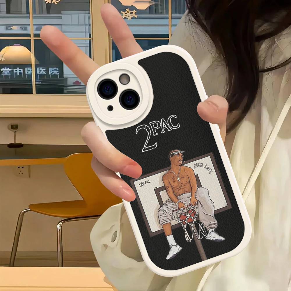 2Pac Hip Hop Singer Phone Case For IPhone 16 15 14 13 12 11 Pro Max Plus Leather Cover