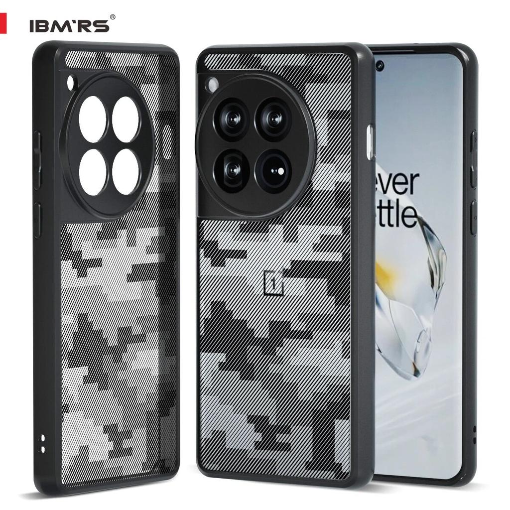 (Comes with wrist strap)[Precise Cutouts for Camera Lenses] for OnePlus Ace 12 camo phone case,Clear Hard Back Shockproof Advanced Protective Cover