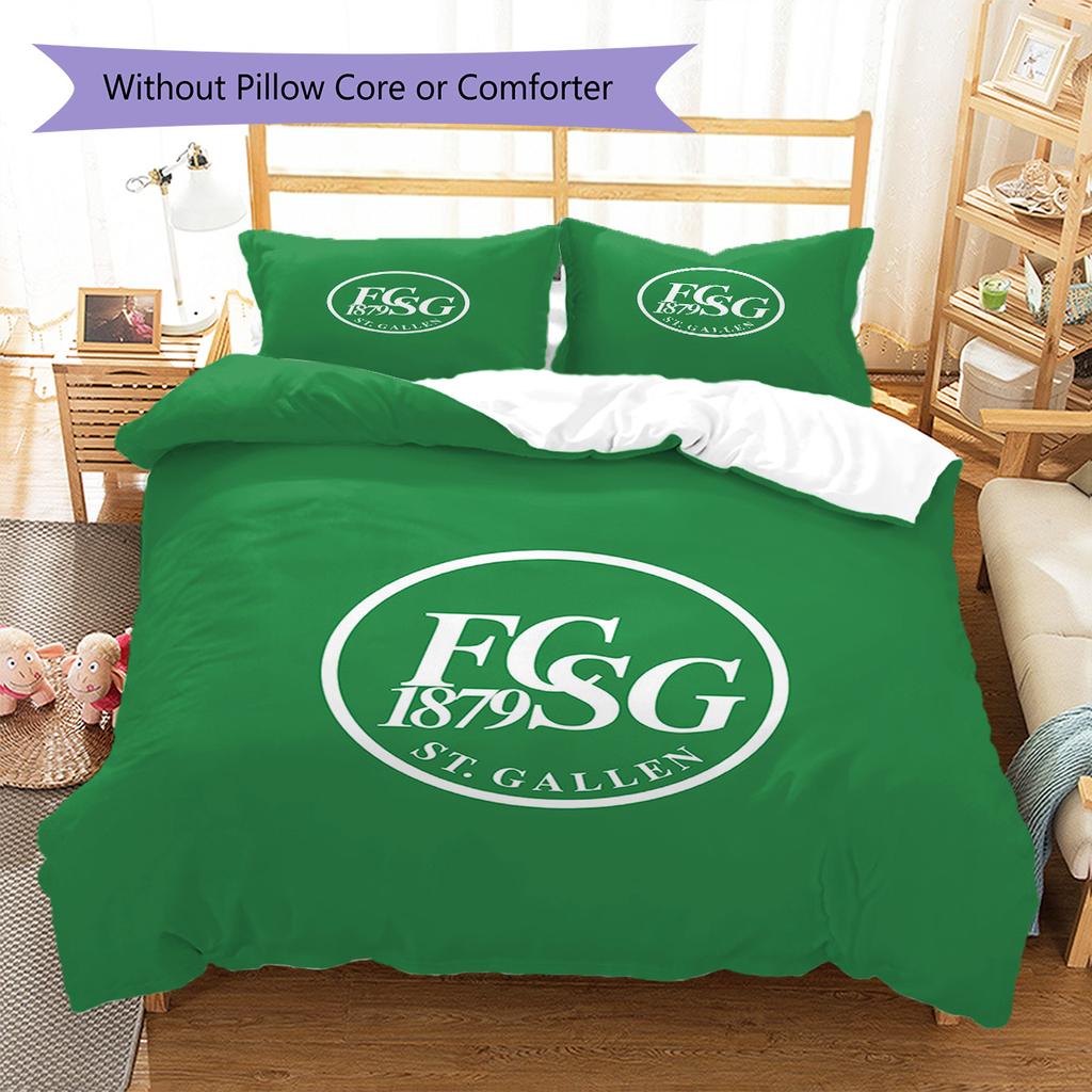 FC St. Gallen Pattern Bedding Set Quilt Cover Pillowcase Home Decor Gift (1 * duvet cover + 2 * pillowcase, without core)