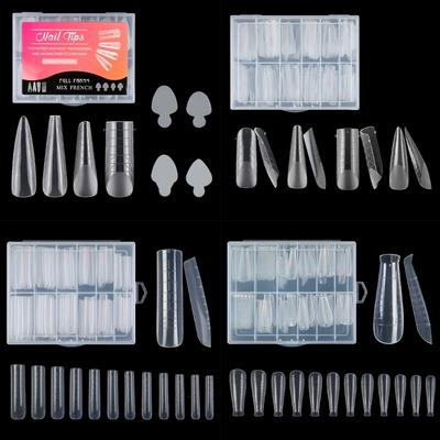 Doppelformen Acrylnagelsystem UV-Gel-Nagelform Vollabdeckung Falsche Nagelspitzen Nagelform Französische Verlängerungsspitzen Aufkleber