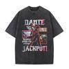 Jogo Devil May Cry Dante Vintage Camiseta Lavada Ácida Masculina Moda Gótica Retrô Manga Curta Camisetas Masculinas Hip Hop Streetwear