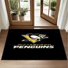 Pittsburgh Penguins Design Crystal Velvet Rug Soft Decorative Mat for Bedroom Entrance