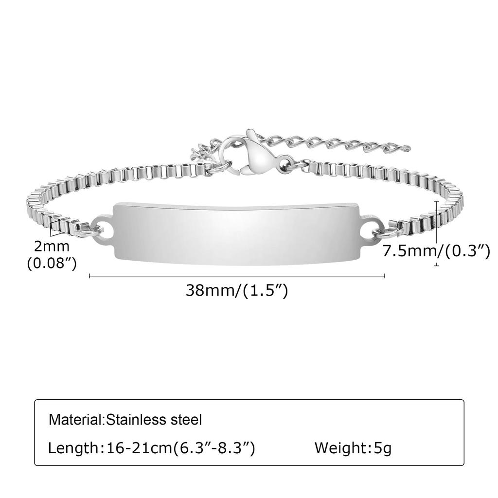 A Variety Of Children'S Curved Brand Stainless Steel Gold Bracelet Women, Fashionable Personality Can Be Engraved 798