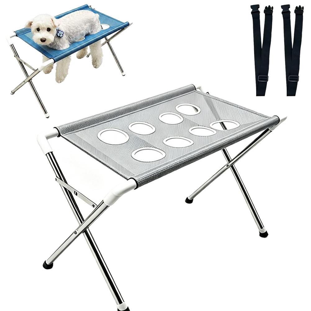 Dog Grooming Table Pets Grooming Hammock Basic Upgraded Models Foldable Bathing Nail Trimming Stand For Small Pet Dogs Cats