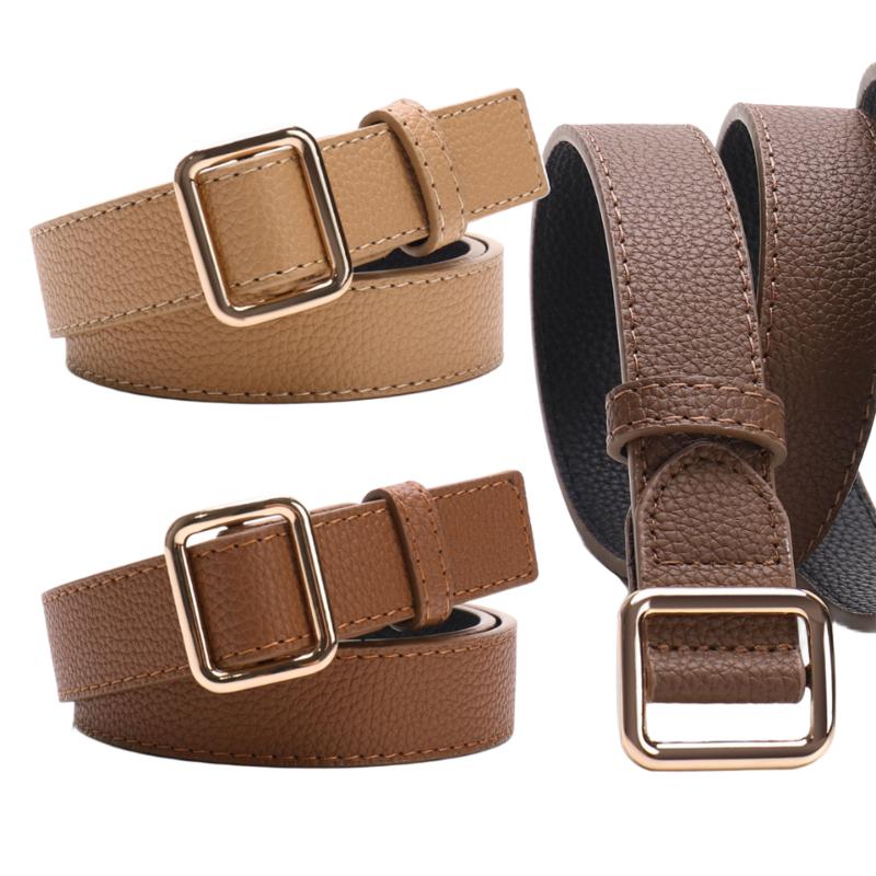 Women Black Classic Alloy Buckle Belt For Jeans Casual Style