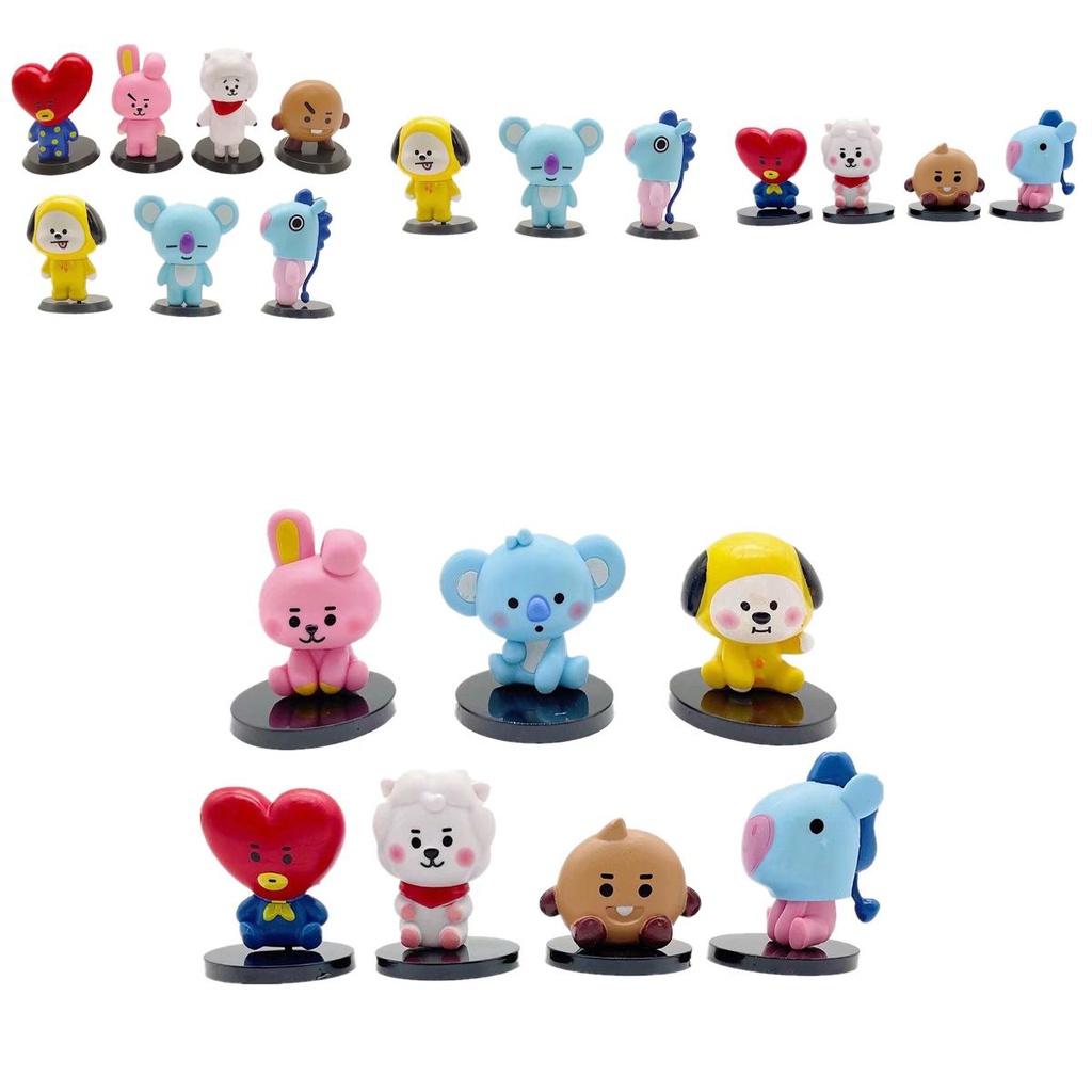 BTS BT21 7-teiliges Set Babyphone-Figuren, Ornamente, Tortenaufsatz, Spielzeug, Geschenk