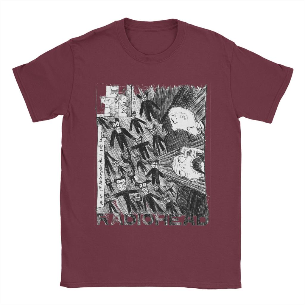 Fun Radiohead TShirts for Unisex O Neck Cotton T Shirts  Short Sleeve Tees Printed Tops