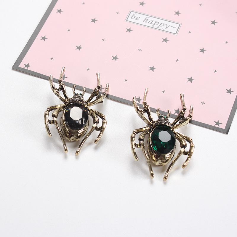 Retro-Trend-Legierung Diamantbesetzte Kristallspinne Brosche Personalisierte Halsnadel Anstecknadel Herren- und Damenbekleidung