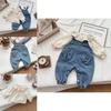 Baby Girl Spring Fall Denim Overalls Set With Cotton Fabric For Toddler Girls