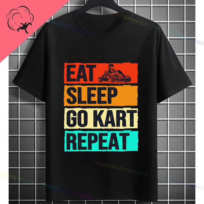 Go Kart Racing Karting Driver Enthusiast Carting Retro Graphic Tshirt Fashion Casual Wear Shortsleev Oneck 100 Cotton Tshirt