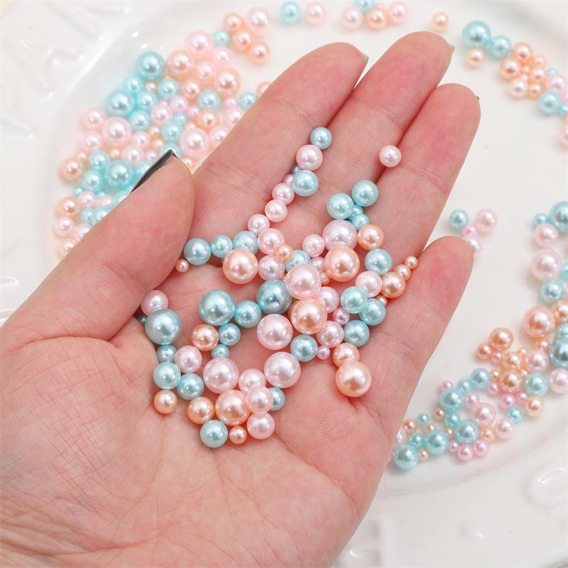 ABS Non-Porous Pearl-Plated Colored Round Beads for DIY Crafts and Fashion Accessories