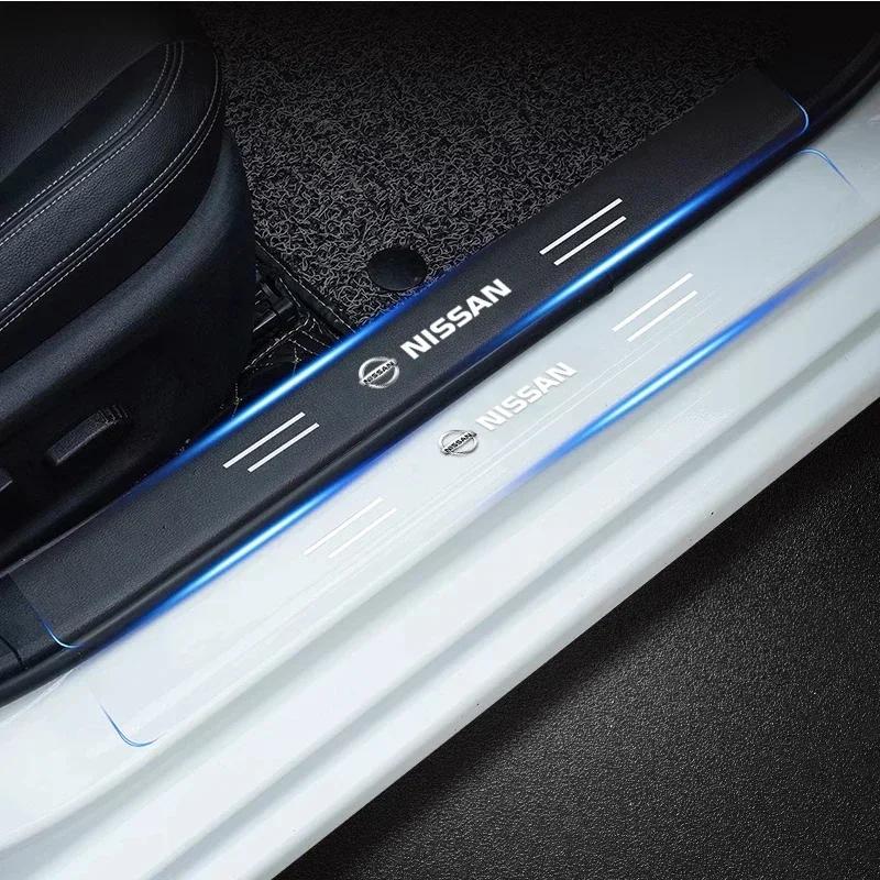 4 szt. Naklejka na próg samochodu Odporna na zarysowania Przezroczysta folia Ochronna Dla Nissan X-trail Qashqai Note Juke Sentra Patrol Navara