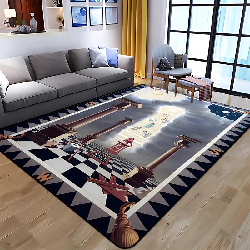 Masonic Illuminati Printed Pattern Rug Baby Play Crawl Floor Mats Living Room Carpets Decoration Fitness Pet Anti-slip Carpet