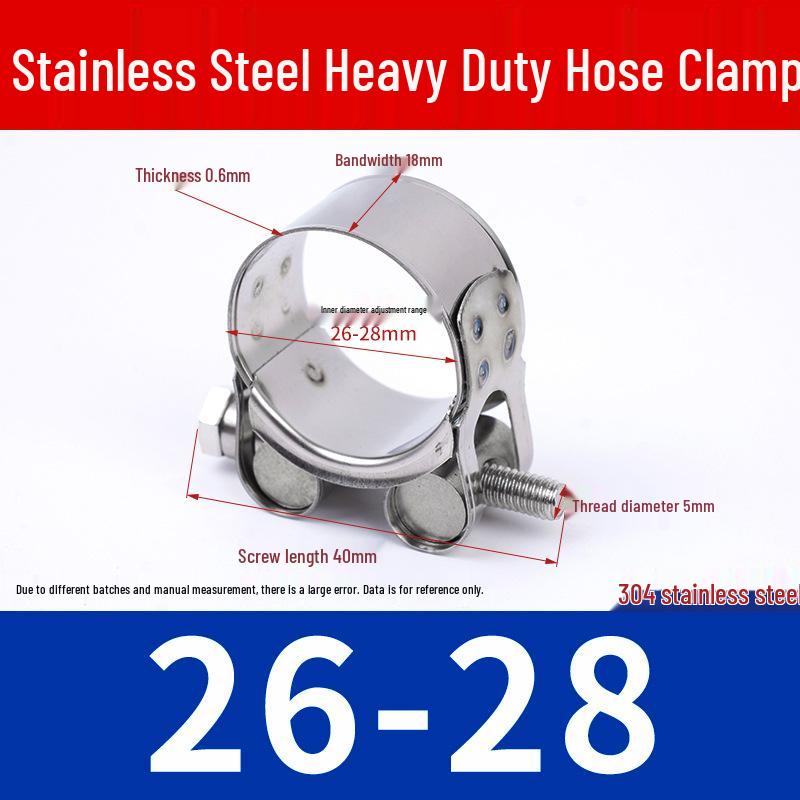 304 Stainless Steel European-Style Heavy-Duty Worm Drive Hose Clamp