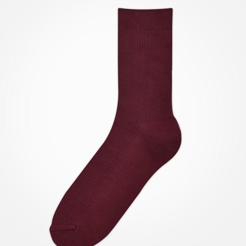 UNBDAY Women's 2-1 Gold Color Socks - Burgundy