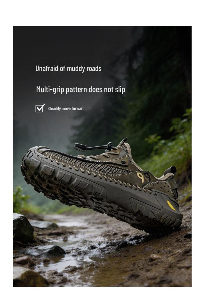 Handmade Men's 2026 New Summer Mesh Hollow Breathable Shoes