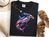 Hammerhead Shark American Flag Shirt, 4th Of July Shark Tee