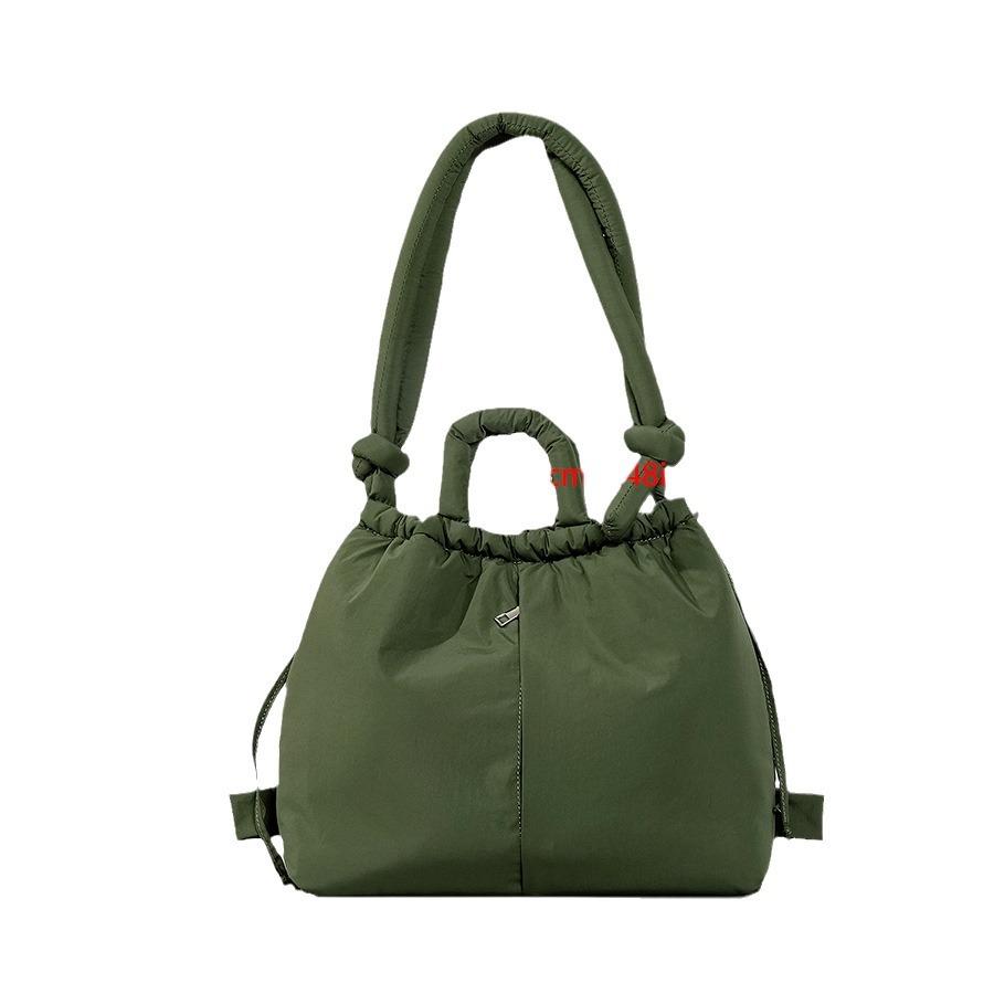 Taška přes rameno se stahovací šňůrkou Dámský batoh Velkokapacitní Lehká jednoúčelová taška přes rameno Bavlněná kabelka s měkkým klipem