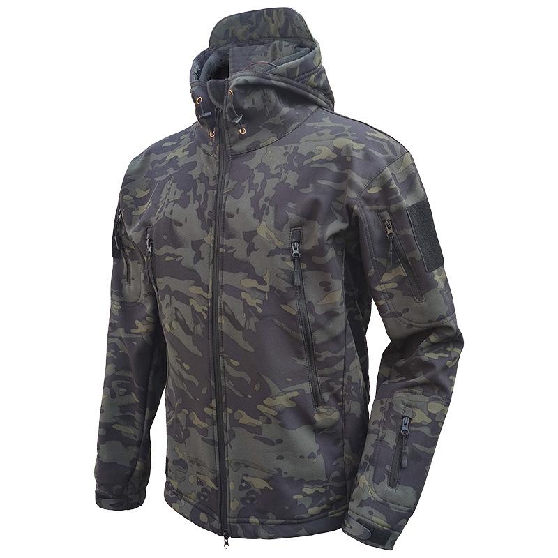 Men's Tactical Leopard Softshell Windbreaker: Waterproof and Windproof Outdoor Training Suit