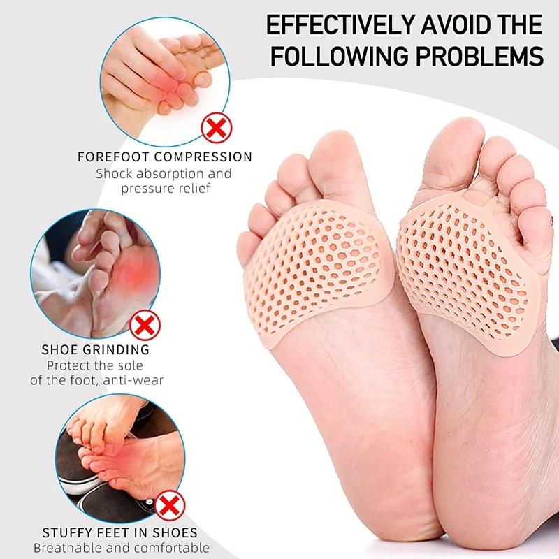 Fashion 2PCS Silicone Metatarsal Pads Toe Separator for Women Pain Relief Elastic Foot Pad Orthotics Foot Massage Insoles Forefoot Socks