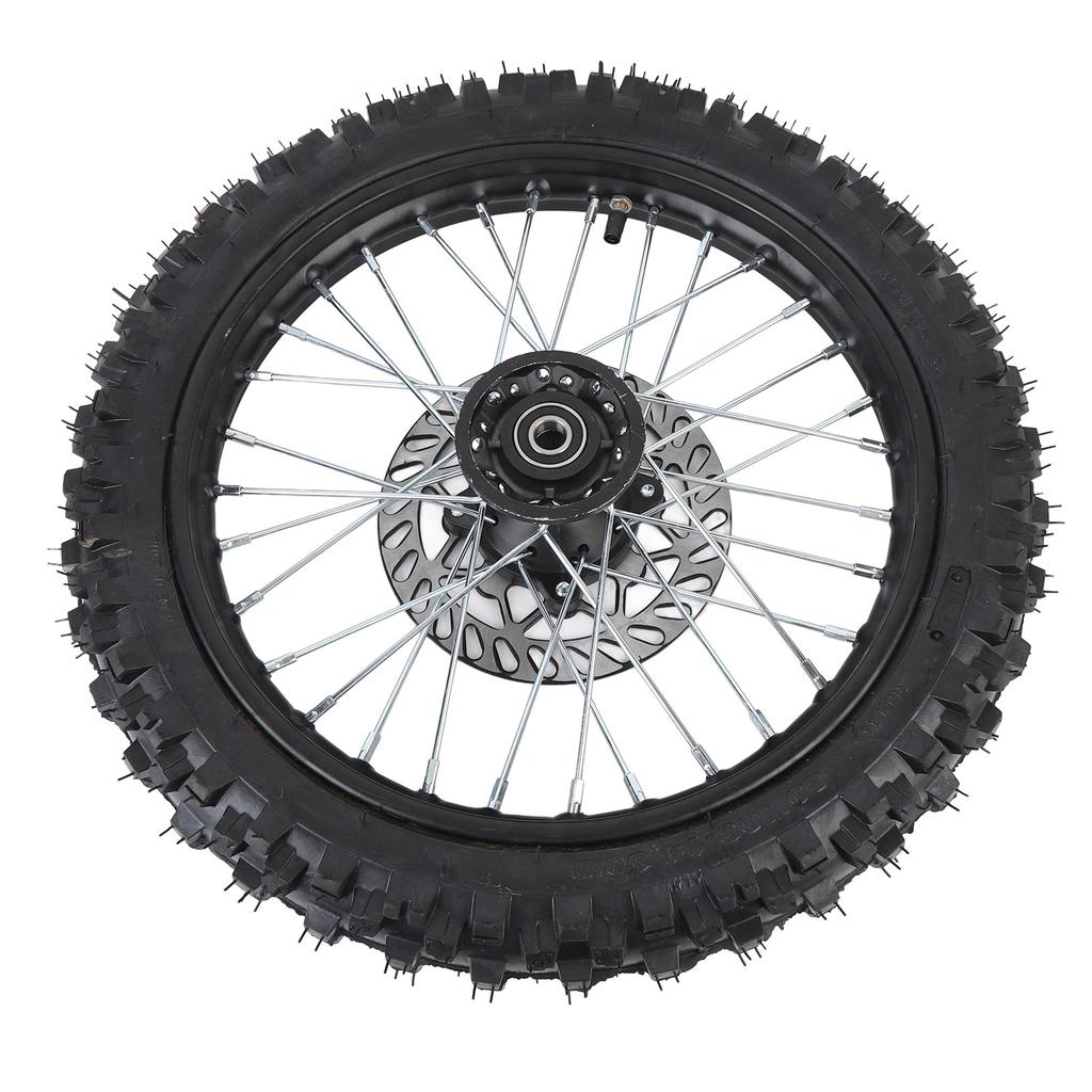 14 Inch Front Wheel Assembly 60 100 14 2.5 14 Tire Inner Tube 15mm Rim Axle with Brake Rotor for 125 140 150 160cc Pit