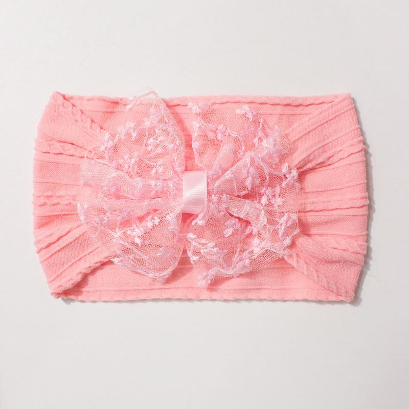 New Jacquard Baby Elastic Headband, Cute Lace Bow Children's Headscarf, Thin Baby Headband