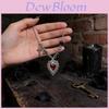 Gothic Heart Pendant Necklace With Multilayer Zinc Alloy Chain For Women And Men