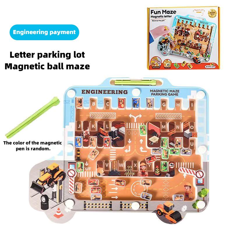 Magnetic parking lot toy, magnetic writing pen toy, children s educational toy, exercise for handshaking ability, children s fes