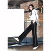 Spring Autumn Women's Student Wide Leg Straight Pants High Waisted Loose Thin Elastic Waist Trousers