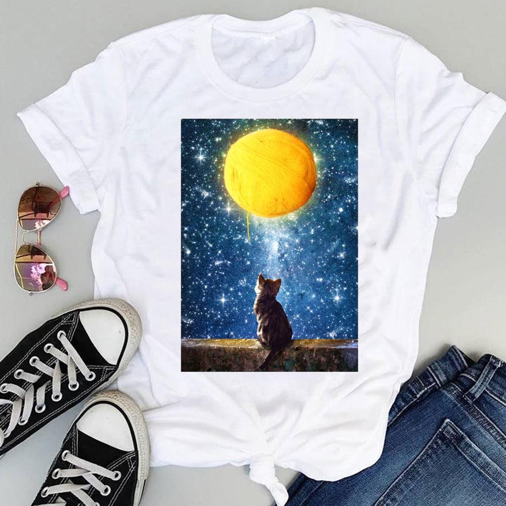 Summer New Shortsleeved Tshirt with Swan and Butterfly Print Patterns Roundneck Top Made of Modal Fabric Women Clothing