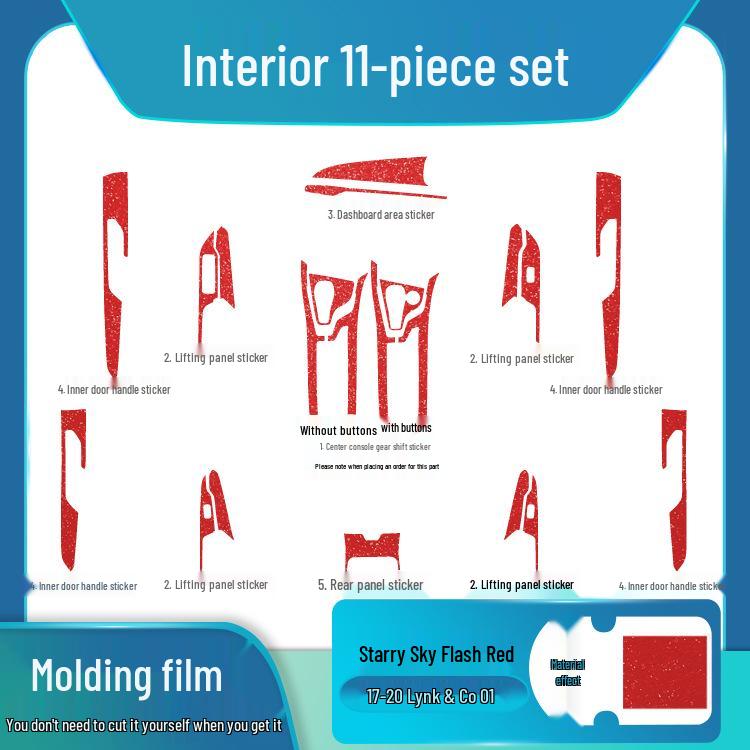 Sternenhimmel-Folie für Lynk&Co 01 Innenraum, Beschädigungsfreie Ersatzlösung für Modifikation: Modelle 02, Flammpunkt 05, Matt 06 Aufkleber.