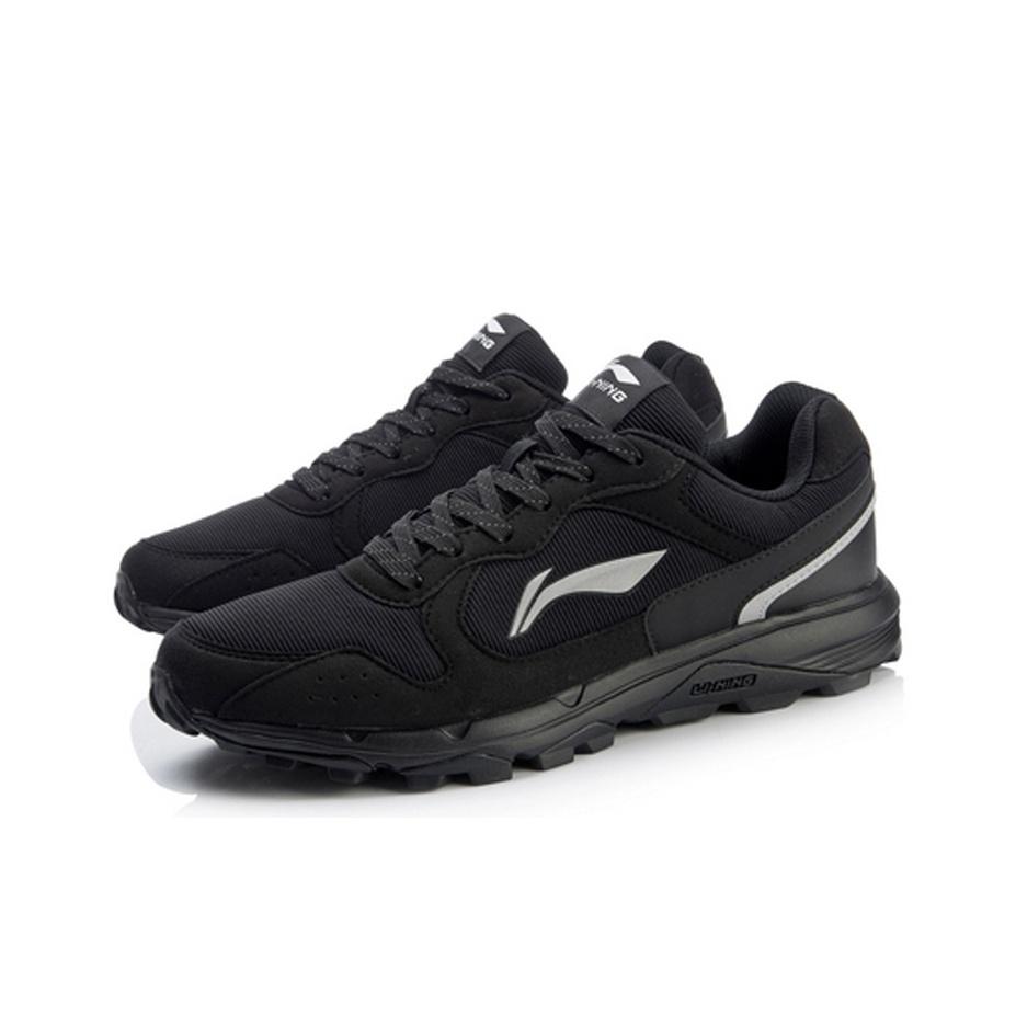 Li Ning Gundam Kültéri Csúszásmentes Kopásálló Ütéscsillapító Alacsony Szárú Férfi Futócipő Standard-Fekete ARDL003-6