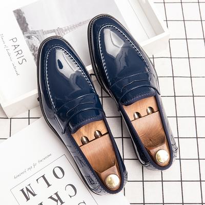 Mode Stora Storlekar 38-48 Klassiska Herrloafers Svart och Blå Casual Bekväma Affärskontor Små Läderskor Herrskor