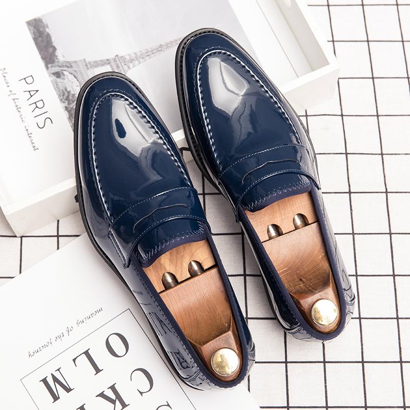 Large Size 38-48 Classic Men Loafers Black and Blue Casual Comfortable Business Office Small Leather Shoes Gentleman's Shoes Men