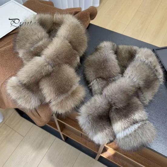 Winter Scarf Faux Fur Collar for Women, Plush Neck Warmer Scarf, Fluffy Sweat Absorbent Scarves, Fashion Wrap Cold Weather, Thanksgiving Christmas